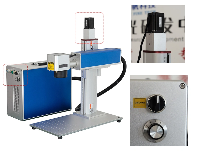 Raycus Jpt Ipg 30W 50W 60W 100W Metal Jewelry Plastic Mopa Color Fiber Laser Cutting Engraver Engraving Marking Machine with Rotary
