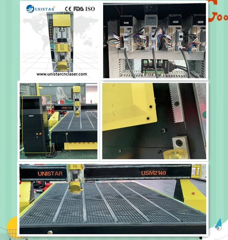 2140 CNC Machines, Wood CNC Router Wood Furniture Cutting Engraving Machine with Vacuum Wortable