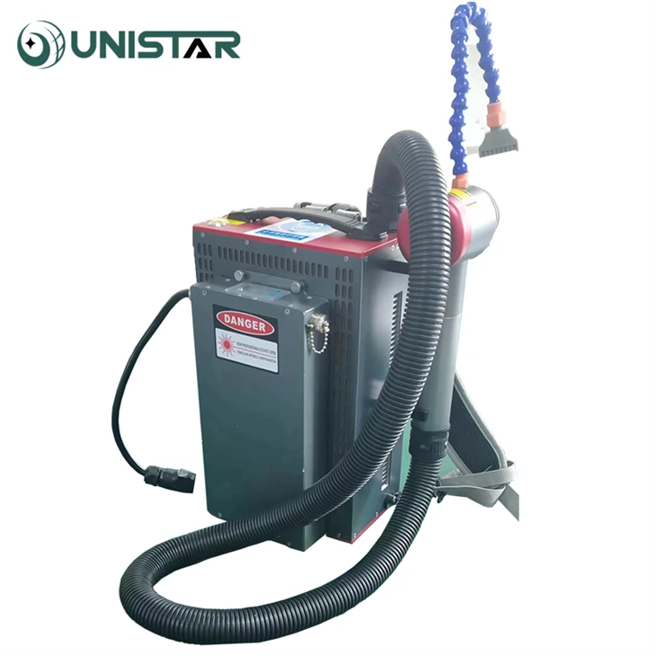 300W Backpack Type Fiber Pulse Portable Laser Cleaning Machine For Dust And Adhesion Removal On Stone Surfaces