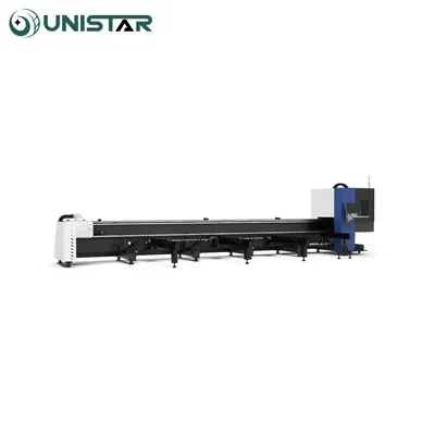 H Beam Profile And Square Pipe Laser Cutter Ms Ss Metal Tube Fiber Laser Cutting Machine